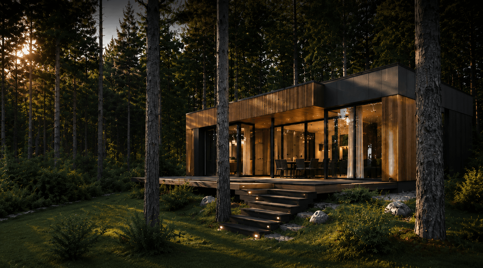 Lumina Homes kaasaegne elementmaja looduslikus keskkonnas
