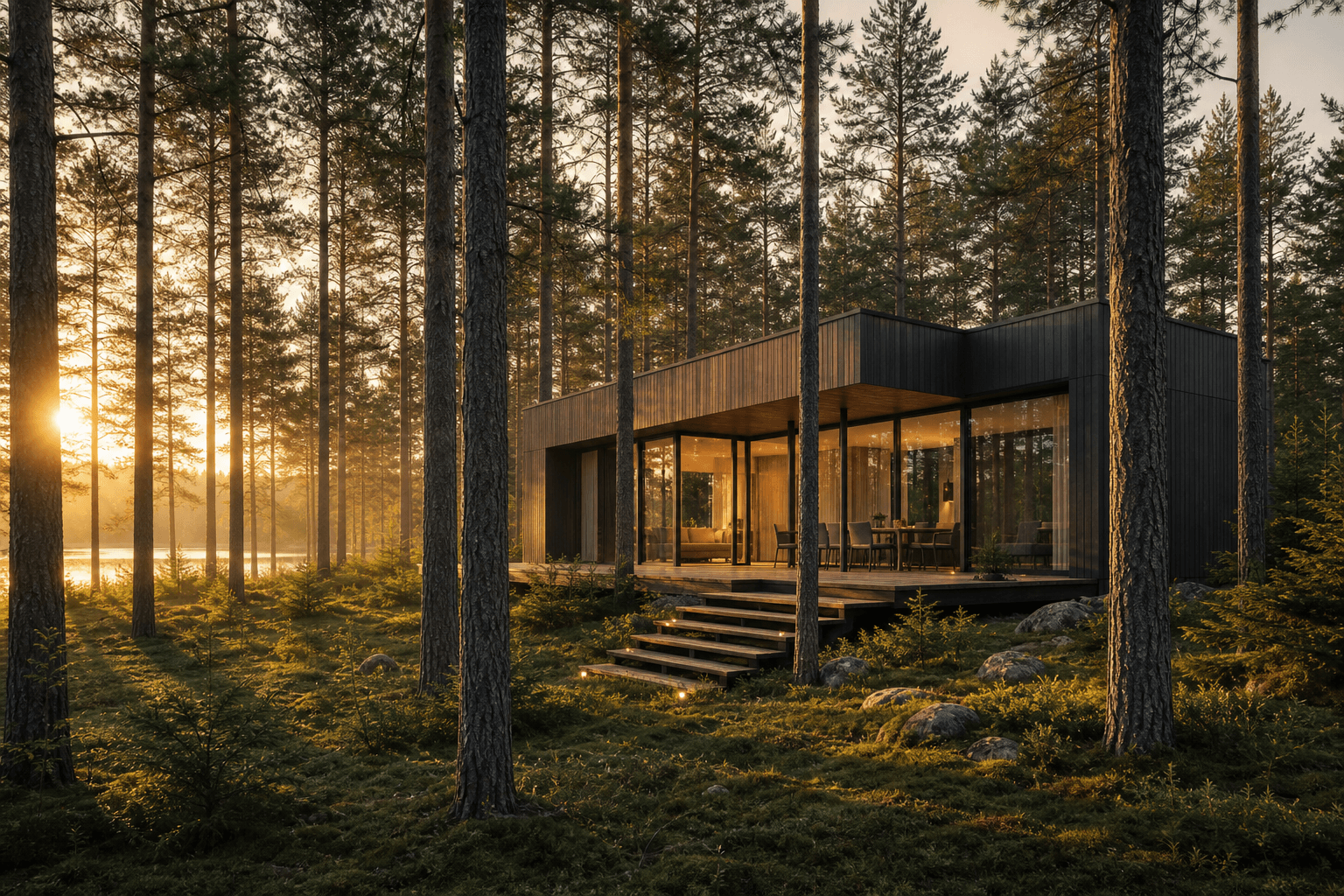 Lumina Homes kaasaegne elementmaja metsaäärses keskkonnas