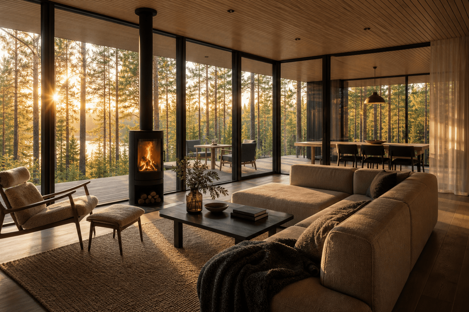 Hubane Lumina Homes elutuba suure aknaga
